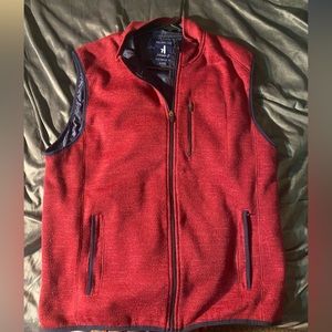 Johnnie O Vest  Full Zip Knit Fleece Pockets Wind